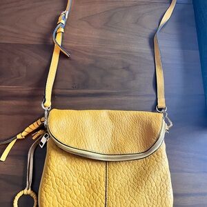 Yellow Leather Crossbody Bag